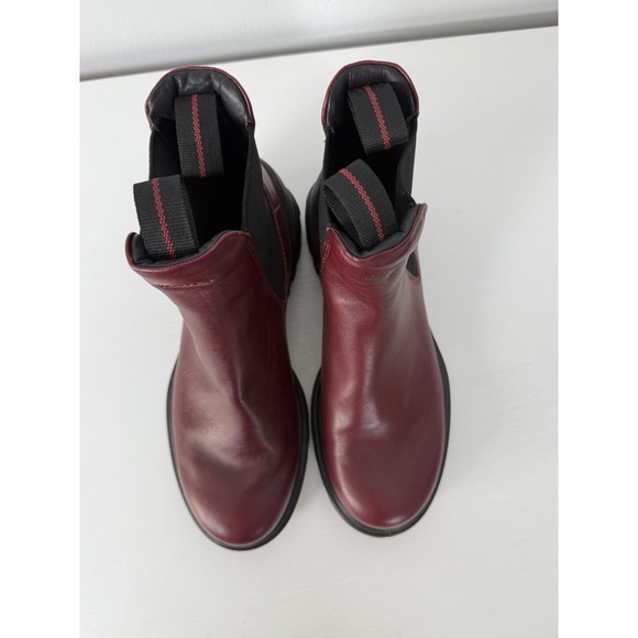 Ecco Women's Tredtray Chelsea Combat Boots Red Leather Size 37 - Picture 7 of 12